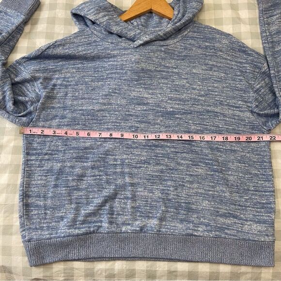 Gap Cornflower Blue Oversized Knit Hoodie Sweater Size M Casual Cozy - Picture 8 of 12